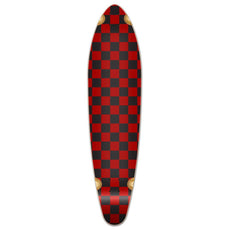 Punked Kicktail Longboard Deck - Checker Red - Longboards USA