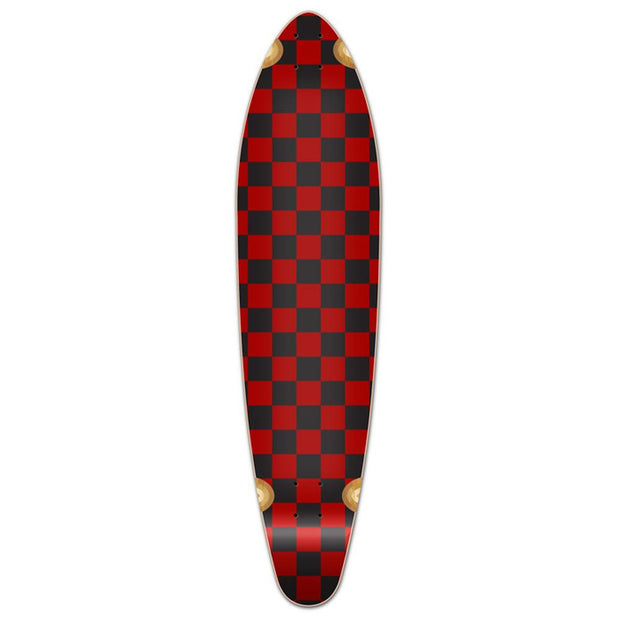 Punked Kicktail Longboard Deck - Checker Red - Longboards USA