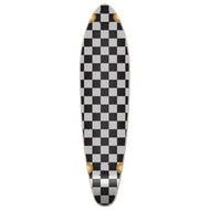 Punked Kicktail Longboard Deck - Checker Silver - Longboards USA