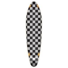 Punked Kicktail Longboard Deck - Checker Silver - Longboards USA