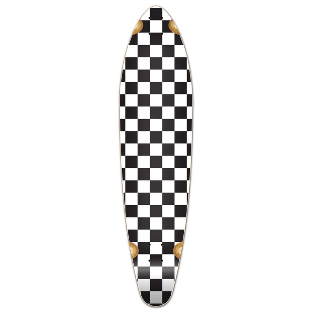 Punked Kicktail Longboard Deck - Checker White - Longboards USA