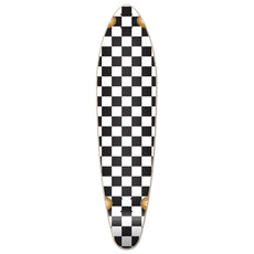 Punked Kicktail Longboard Deck - Checker White - Longboards USA