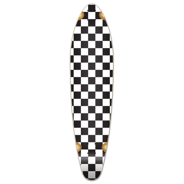 Punked Kicktail Longboard Deck - Checker White - Longboards USA