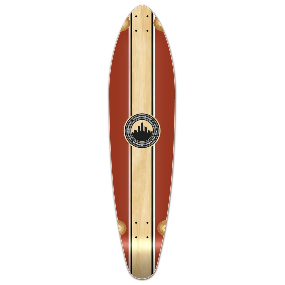 Punked Kicktail Longboard Deck - Crest Burgundy - Longboards USA