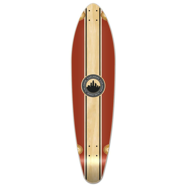 Punked Kicktail Longboard Deck - Crest Burgundy - Longboards USA