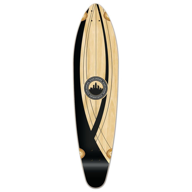 Punked Kicktail Longboard Deck - Crest Onyx - Longboards USA