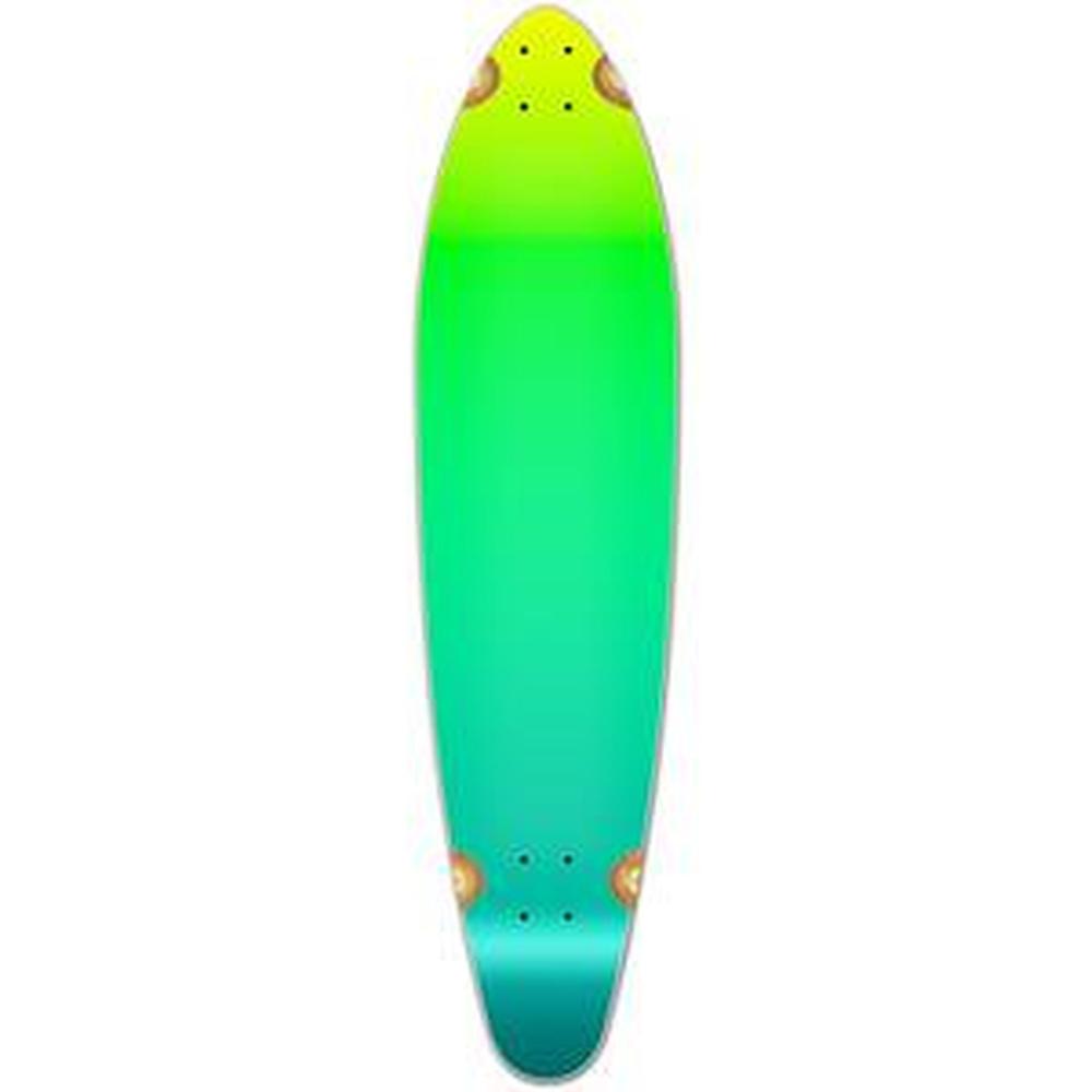 Punked Kicktail Longboard Deck - Gradient Green - Longboards USA