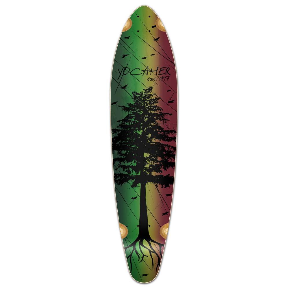 Punked Kicktail Longboard Deck - In the Pines : Rasta - Longboards USA