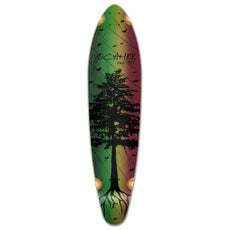 Punked Kicktail Longboard Deck - In the Pines : Rasta - Longboards USA