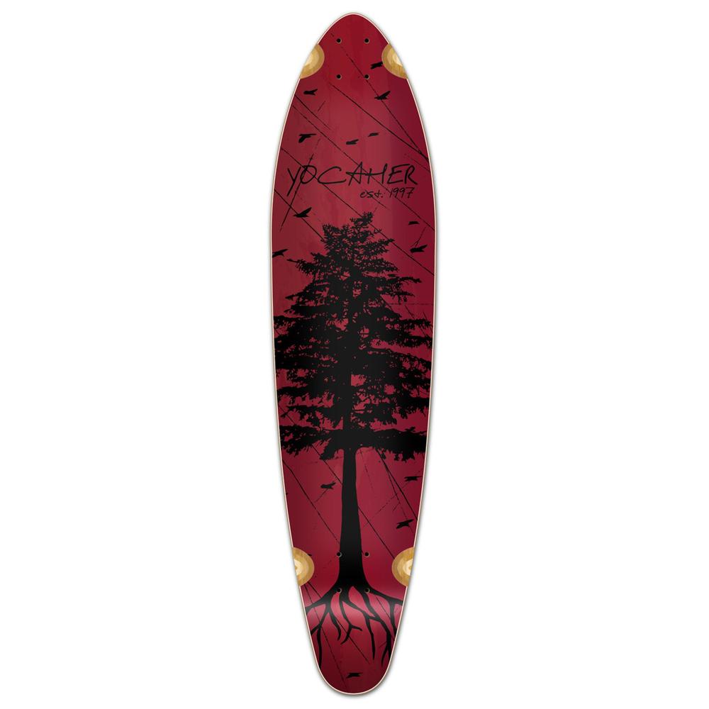 Punked Kicktail Longboard Deck - In the Pines : Red - Longboards USA