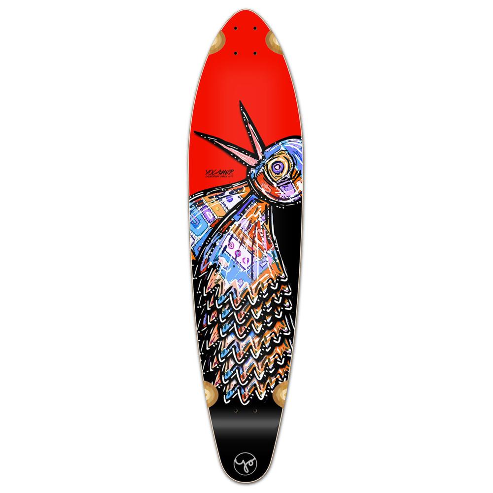 Punked Kicktail Longboard Deck - The Bird Red - Longboards USA