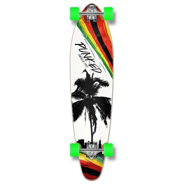 Punked Kicktail Palm City Rasta 40 inches Longboard - Longboards USA