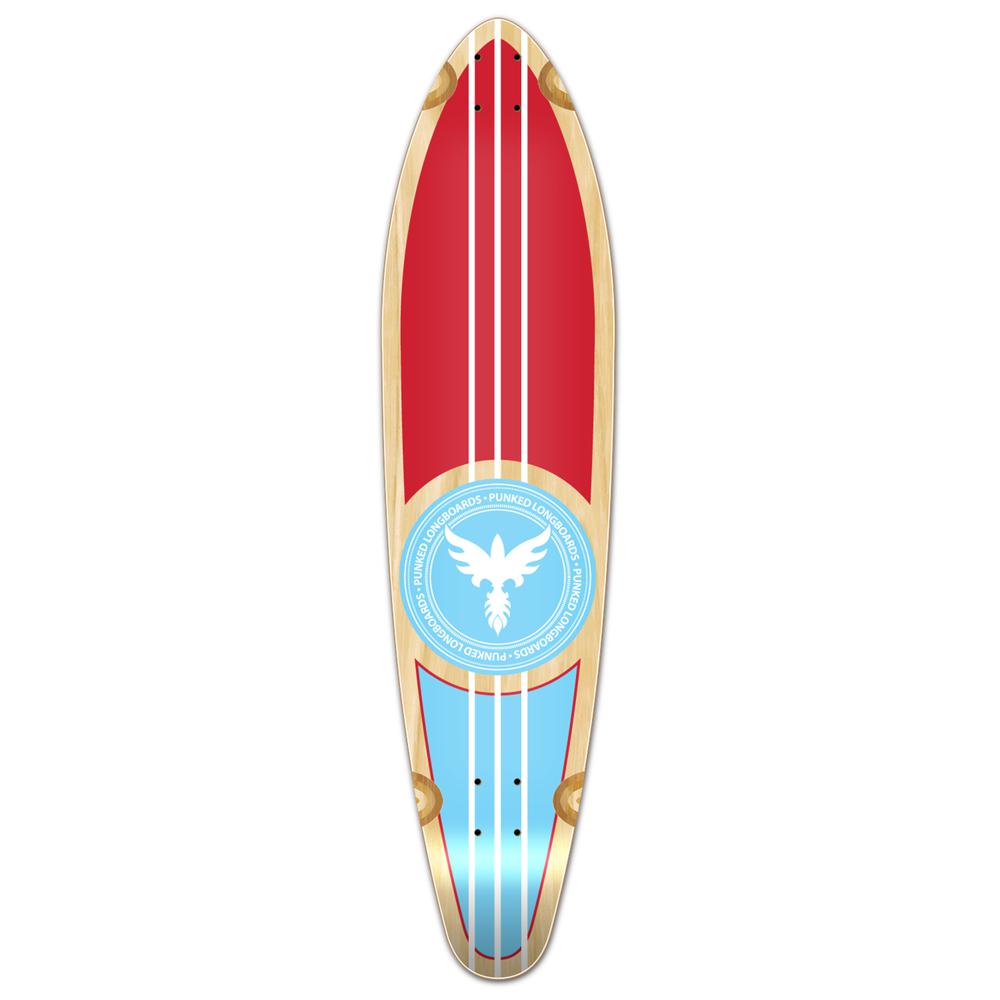 Punked Kicktail Patriot Longboard Deck - Longboards USA