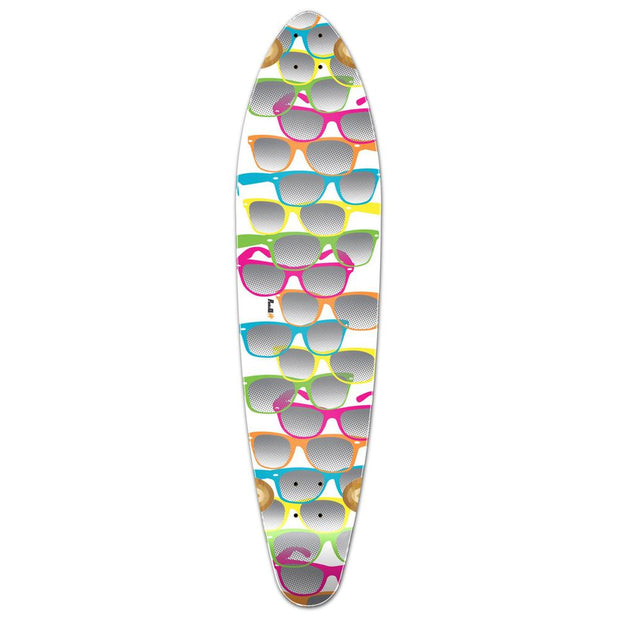 Punked Kicktail Shades White Longboard Deck - Longboards USA