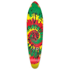 Punked Kicktail Tiedye Rasta Longboard Deck - Longboards USA