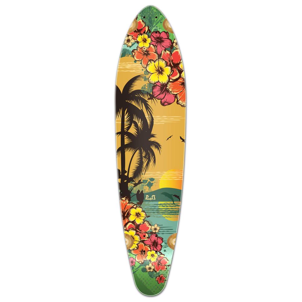 Punked Kicktail Tropical Day Longboard Deck - Longboards USA