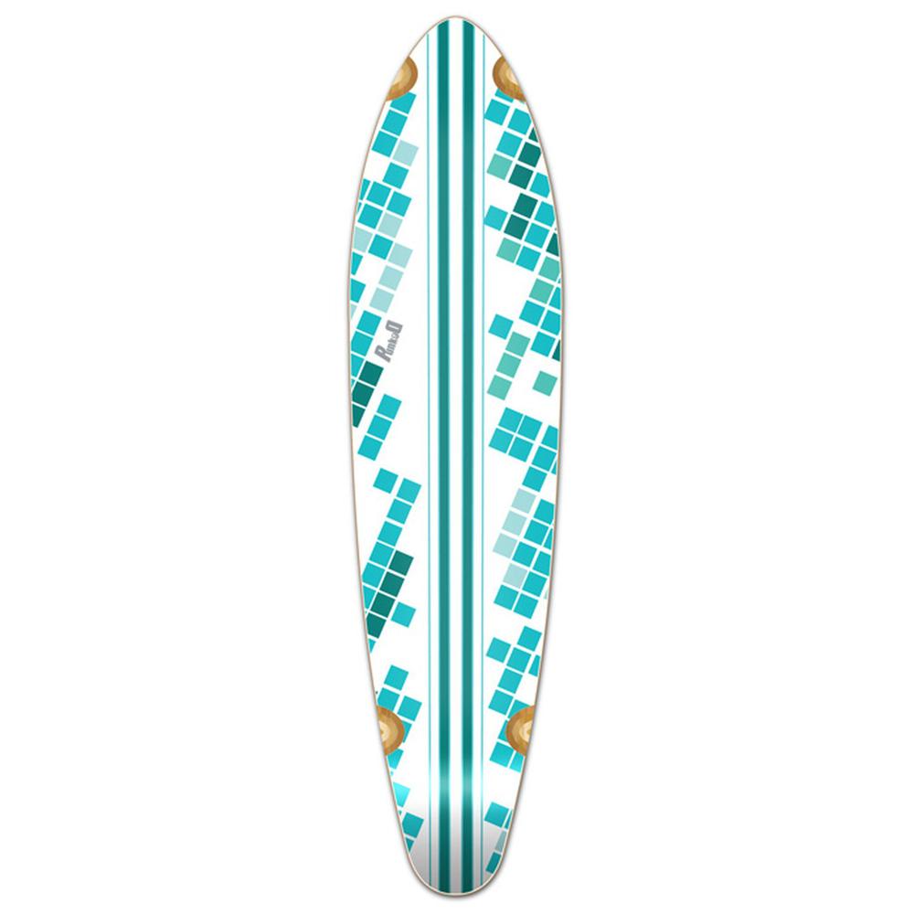 Punked Kicktail White Digital Wave Longboard Deck - Longboards USA