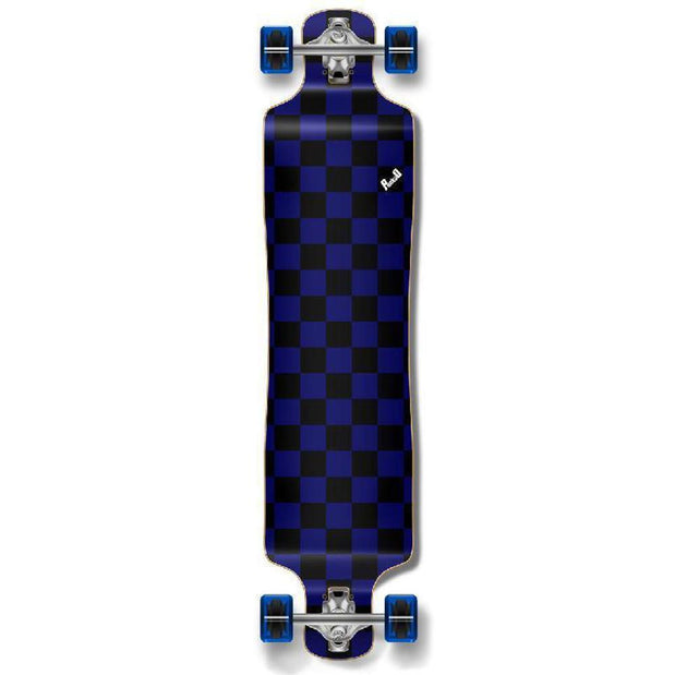 Punked Lowrider Longboard Complete - Checker Blue - Longboards USA