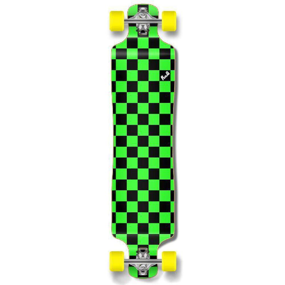 Punked Lowrider Longboard Complete - Checker Green - Longboards USA