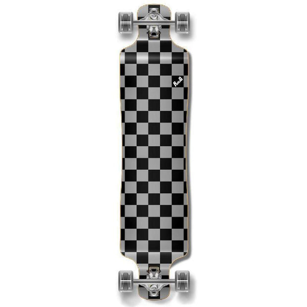 Low Riding Longboard Punked Lowrider Longboard Complete - Checker Silver – Longboards USA