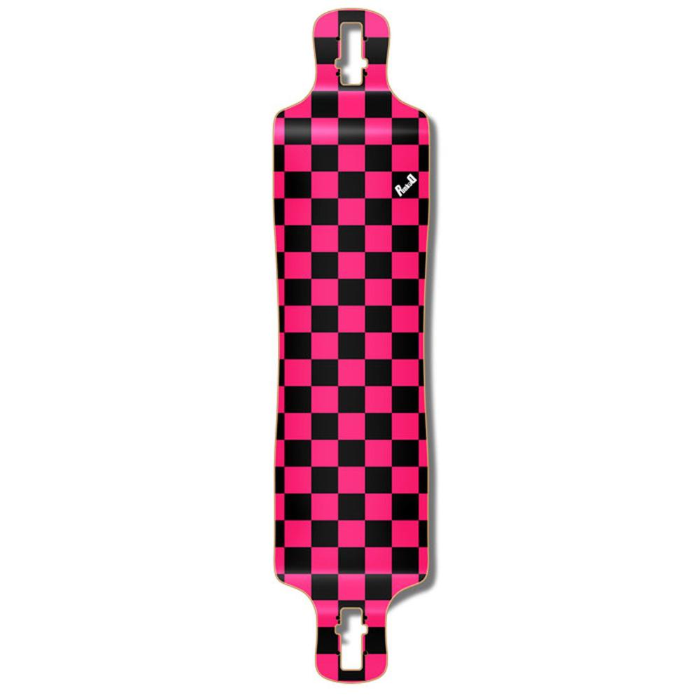 Punked Lowrider Longboard Deck - Checker Pink - Longboards USA