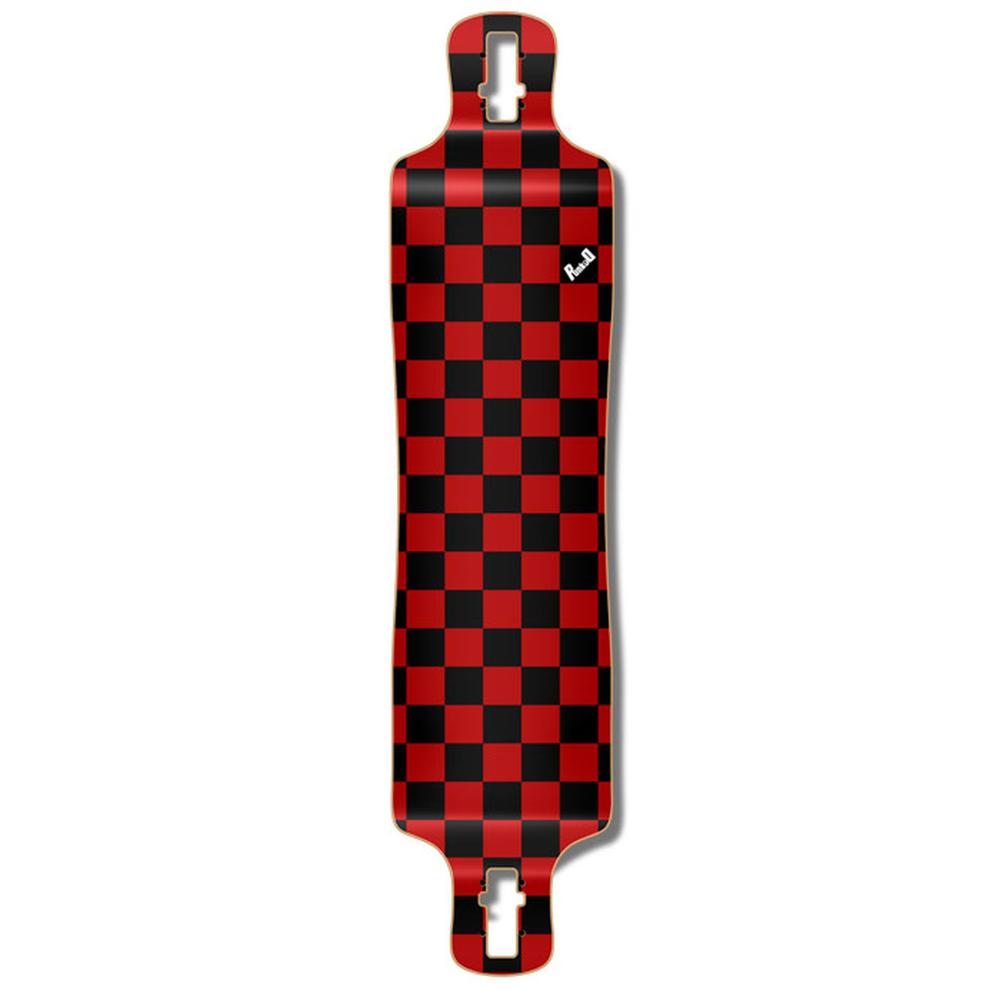 Punked Lowrider Longboard Deck - Checker Red - Longboards USA