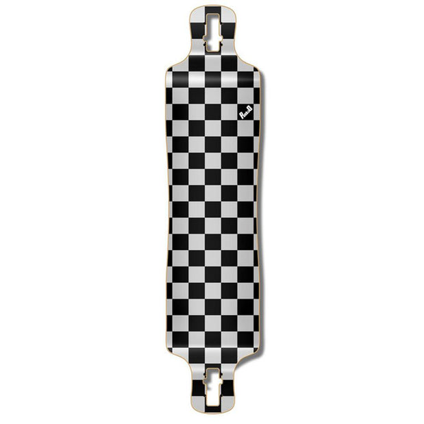 Punked Lowrider Longboard Deck - Checker Silver - Longboards USA