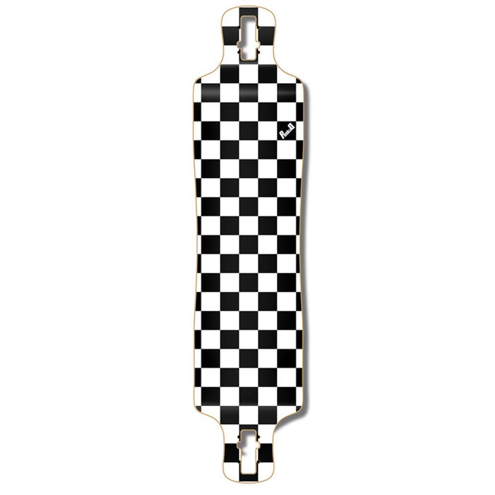 Punked Lowrider Longboard Deck - Checker White - Longboards USA