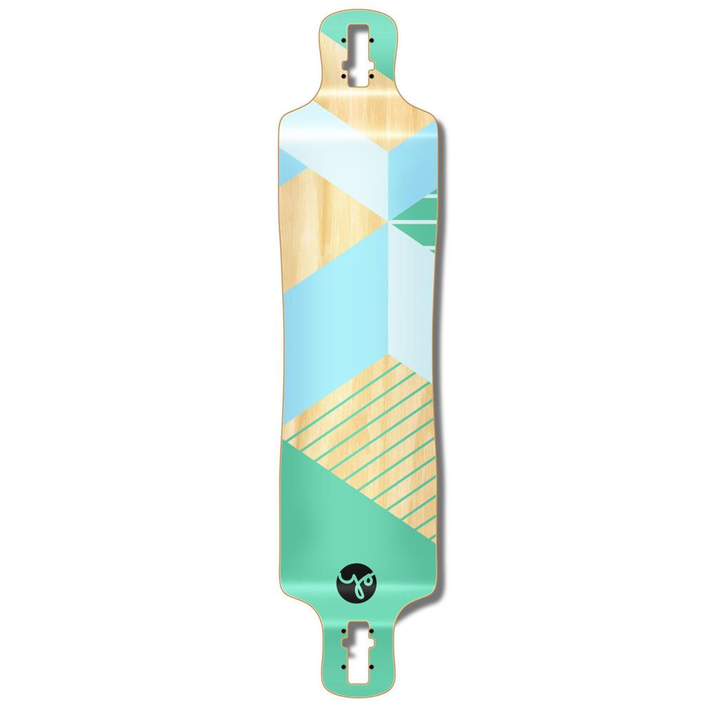 Punked Lowrider Longboard Deck - Geometric Series - Green - Longboards USA