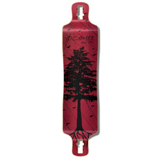 Punked Lowrider Longboard Deck - In the Pines : Red - Longboards USA