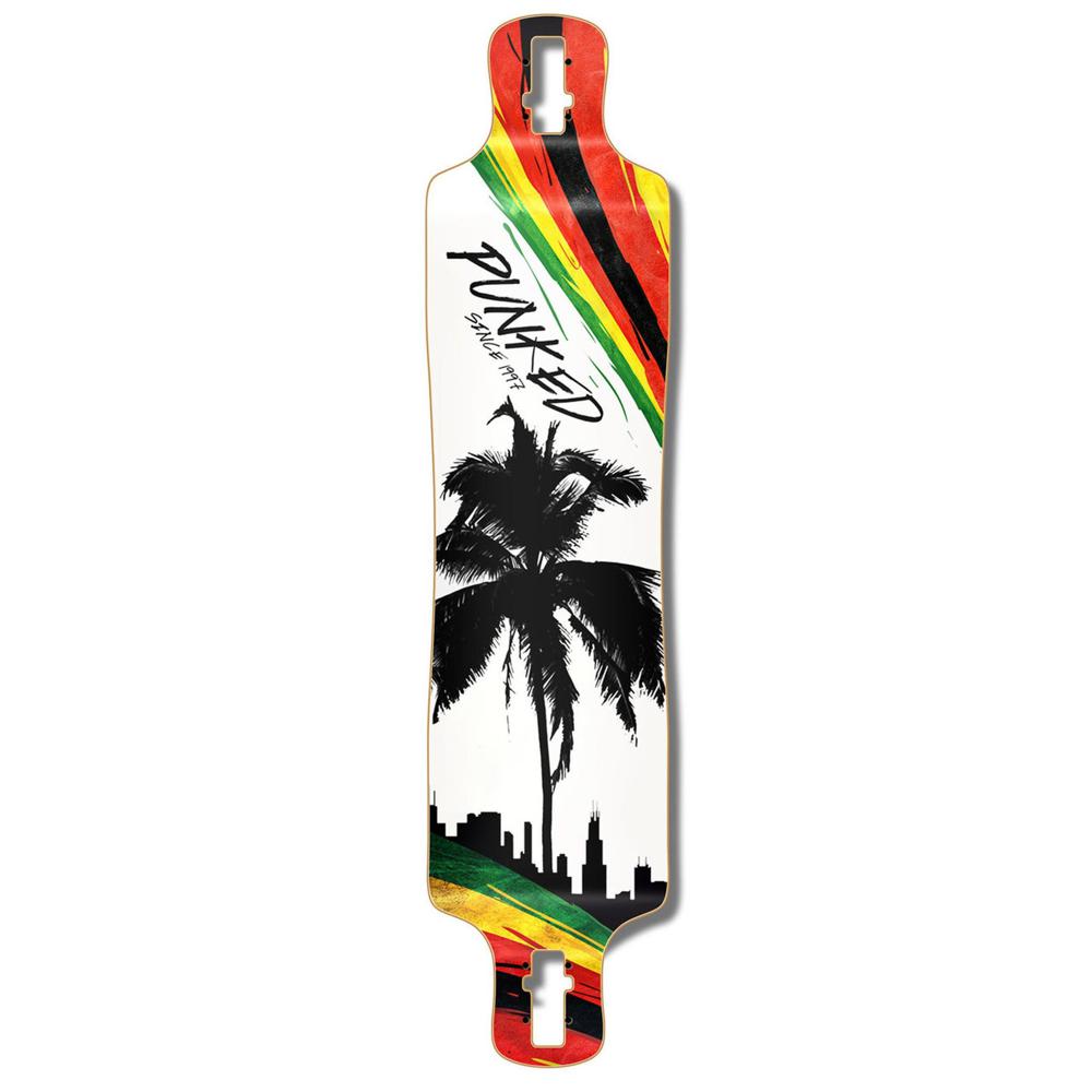 Punked Lowrider Longboard Deck - Palm City Rasta - Longboards USA