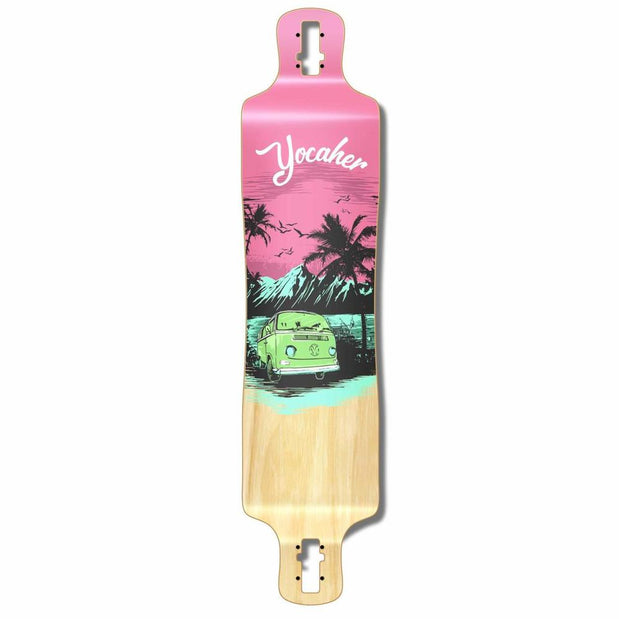 Punked Lowrider Longboard Deck - VW Series - Pink N' Mint - Longboards USA