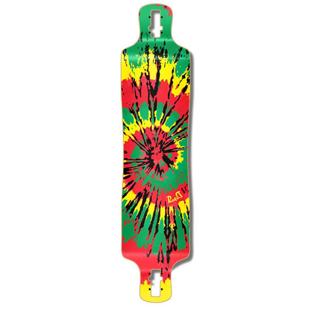 Punked Lowrider Tiedye Rasta Longboard Deck - Longboards USA