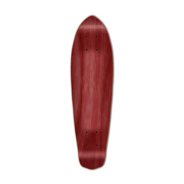 Punked Micro Cruiser Blank  Deck - Stained Red - Longboards USA