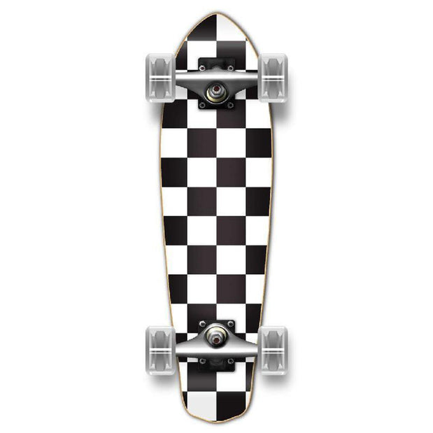 Punked Micro Cruiser Complete - Checker White - Longboards USA