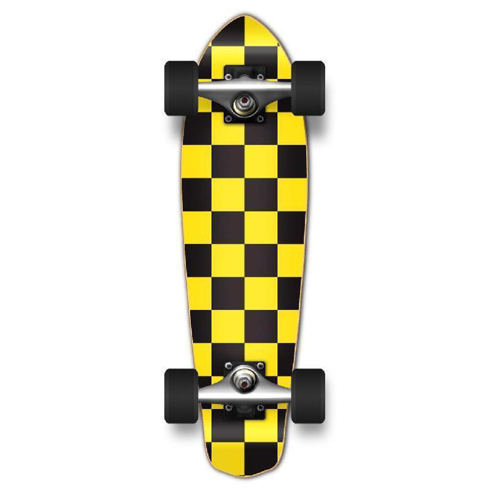 Punked Micro Cruiser Complete - Checker Yellow - Longboards USA