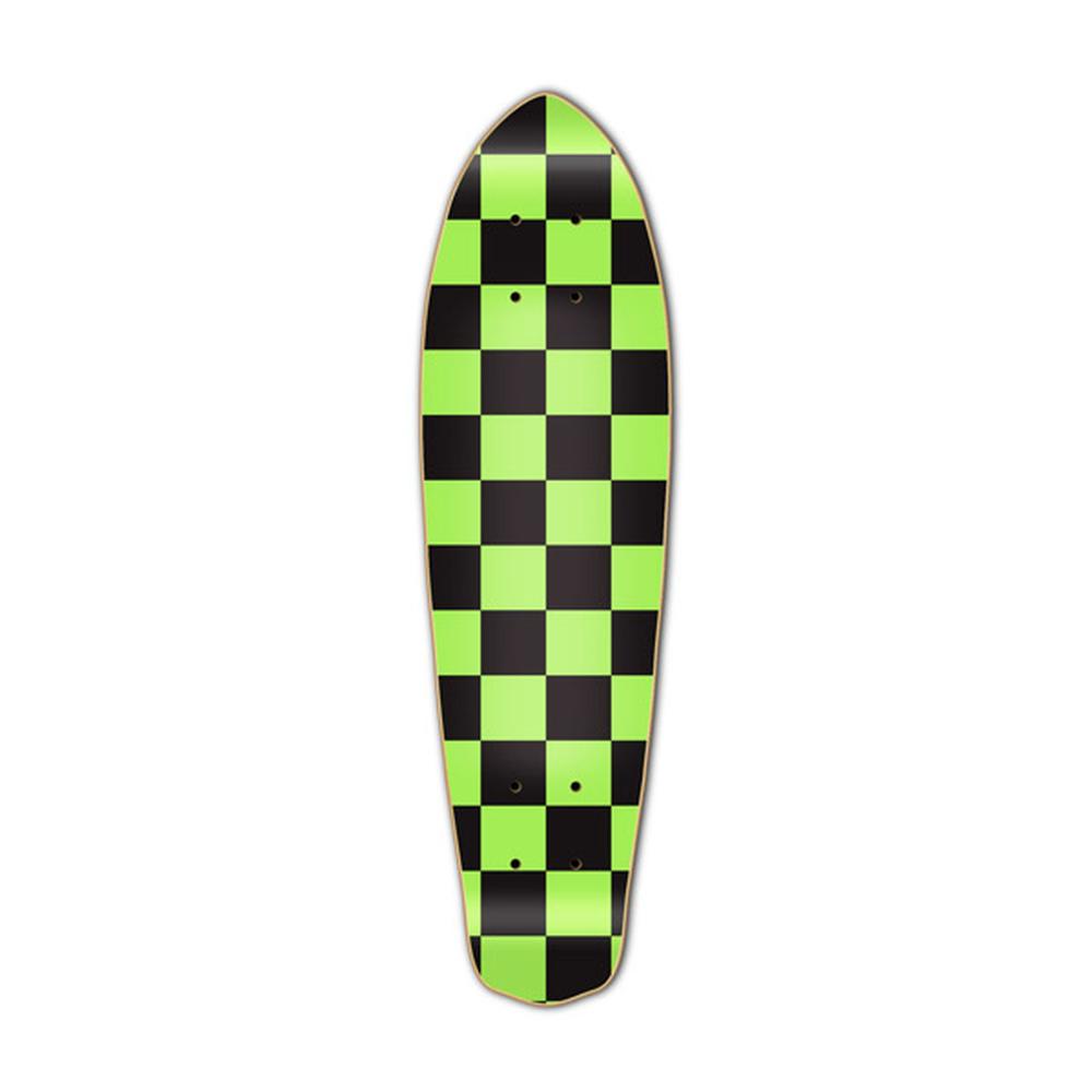 Punked Micro Cruiser  Deck - Checker Green - Longboards USA