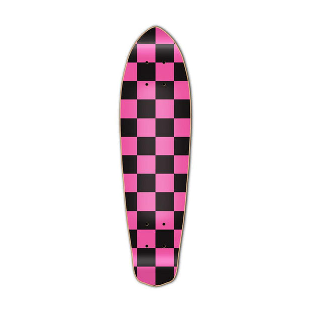 Punked Micro Cruiser  Deck - Checker Pink - Longboards USA