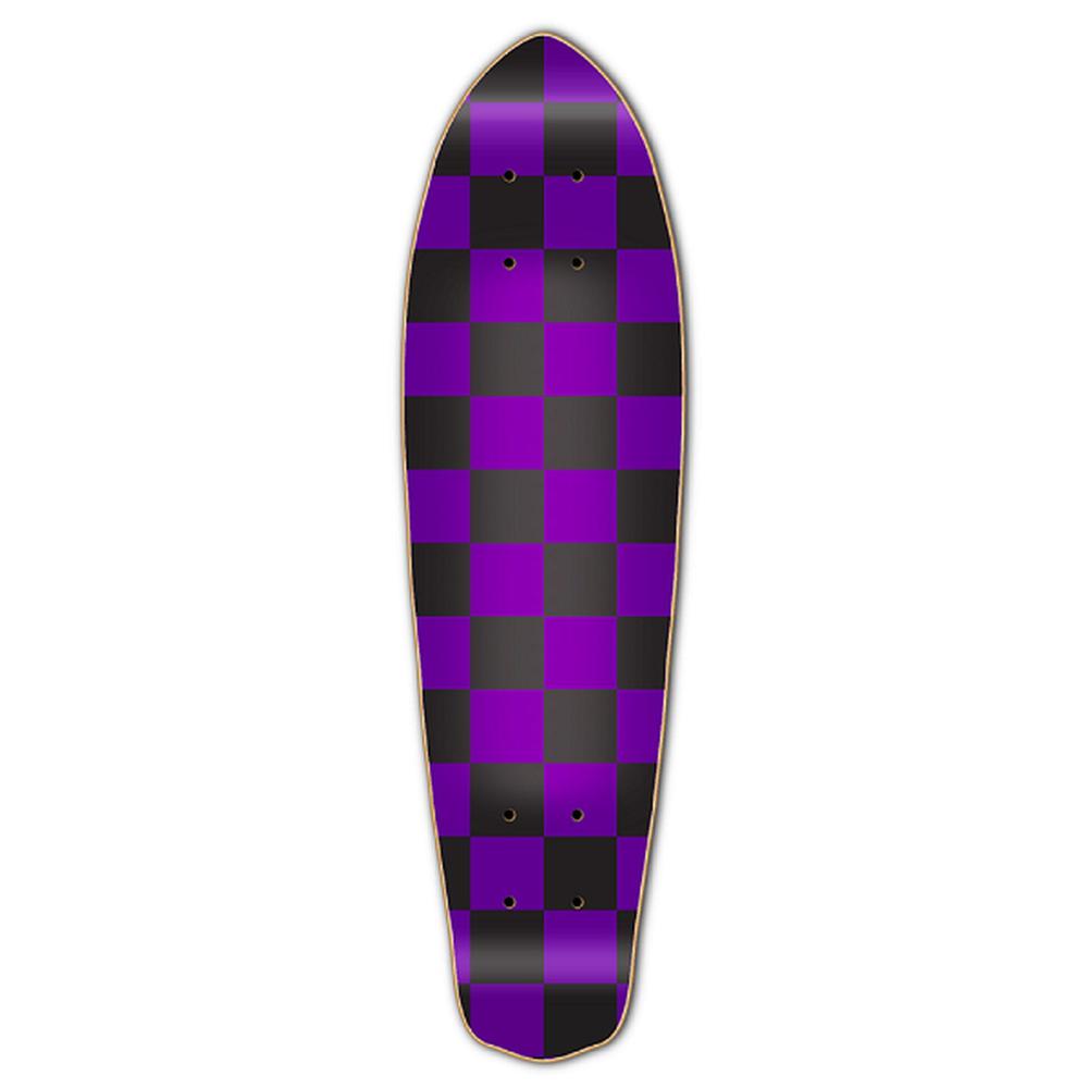 Punked Micro Cruiser  Deck - Checker Purple - Longboards USA