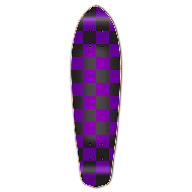 Punked Micro Cruiser  Deck - Checker Purple - Longboards USA