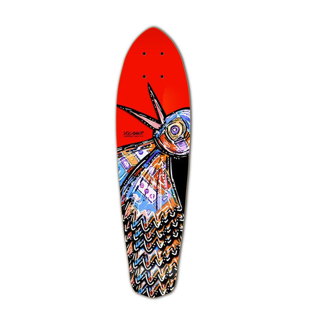 Punked Micro Cruiser  Deck - The Bird Red - Longboards USA
