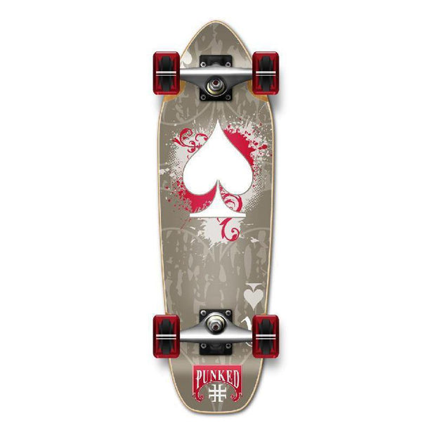 Punked Mini Cruiser Ace of Spades Complete - Grey Ace - Longboards USA