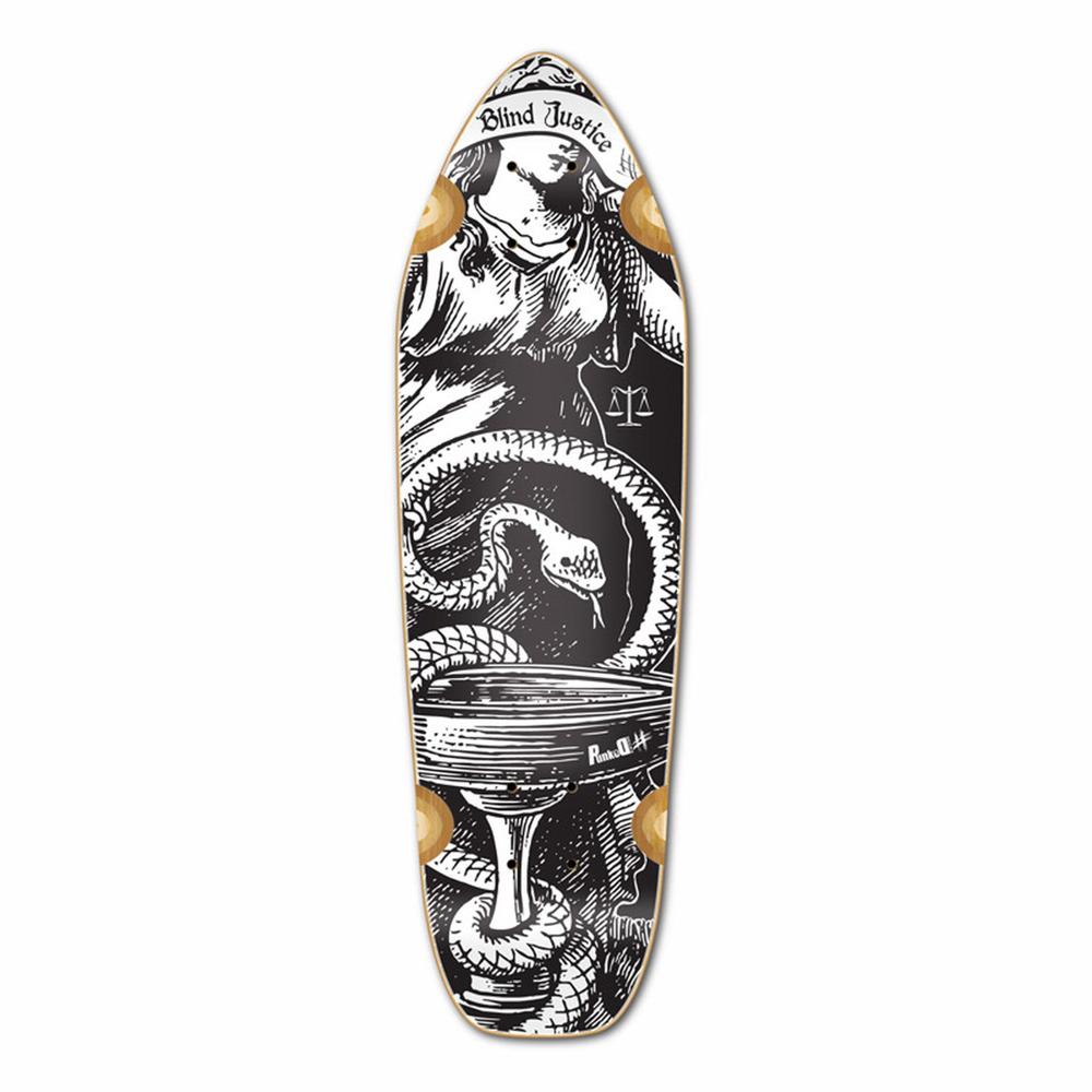 Punked Mini Cruiser Black Blind Justice Deck - Longboards USA