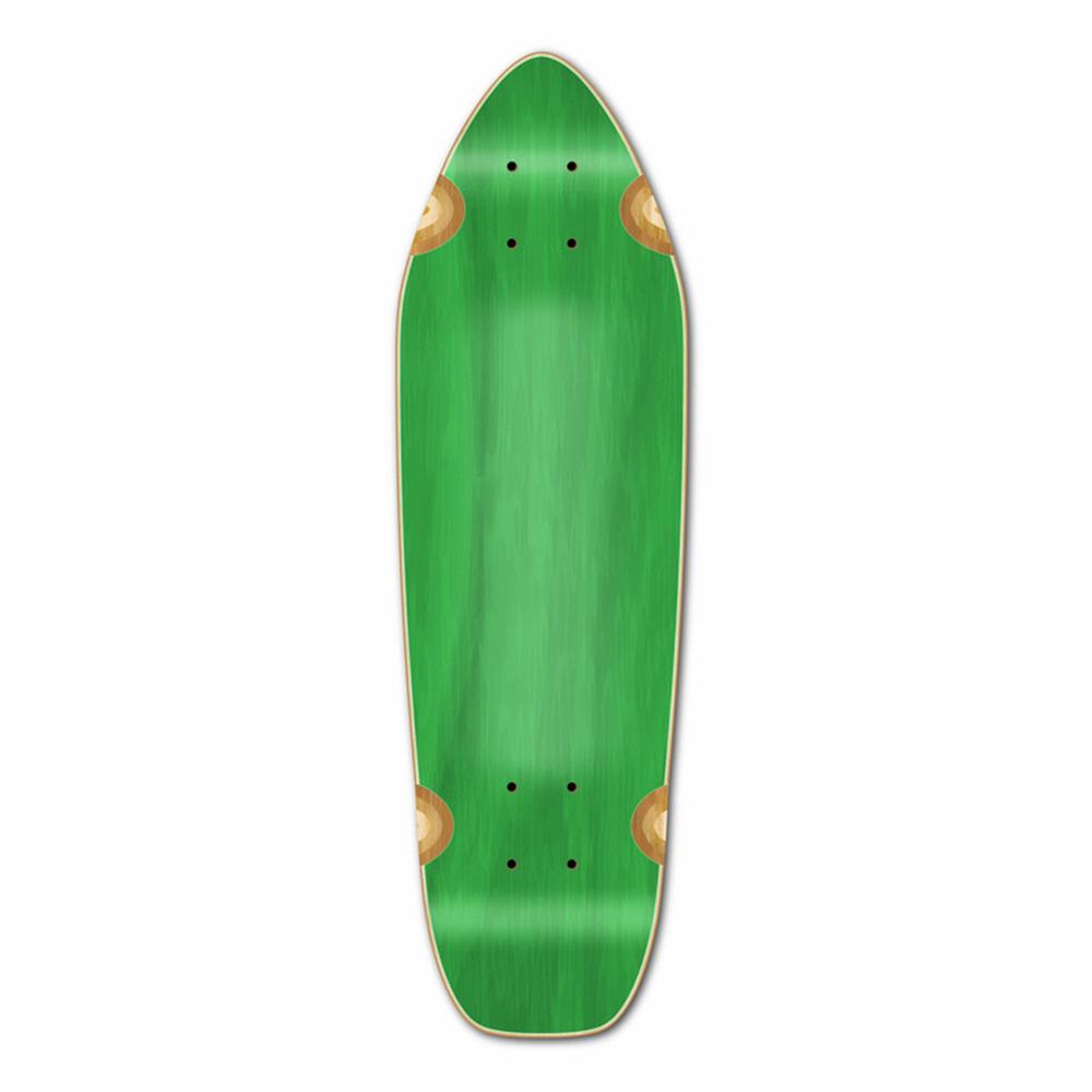 Punked Mini Cruiser Blank Deck - Stained Green - Longboards USA