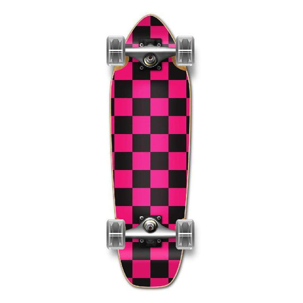 Punked Mini Cruiser Complete - Checker Pink - Longboards USA