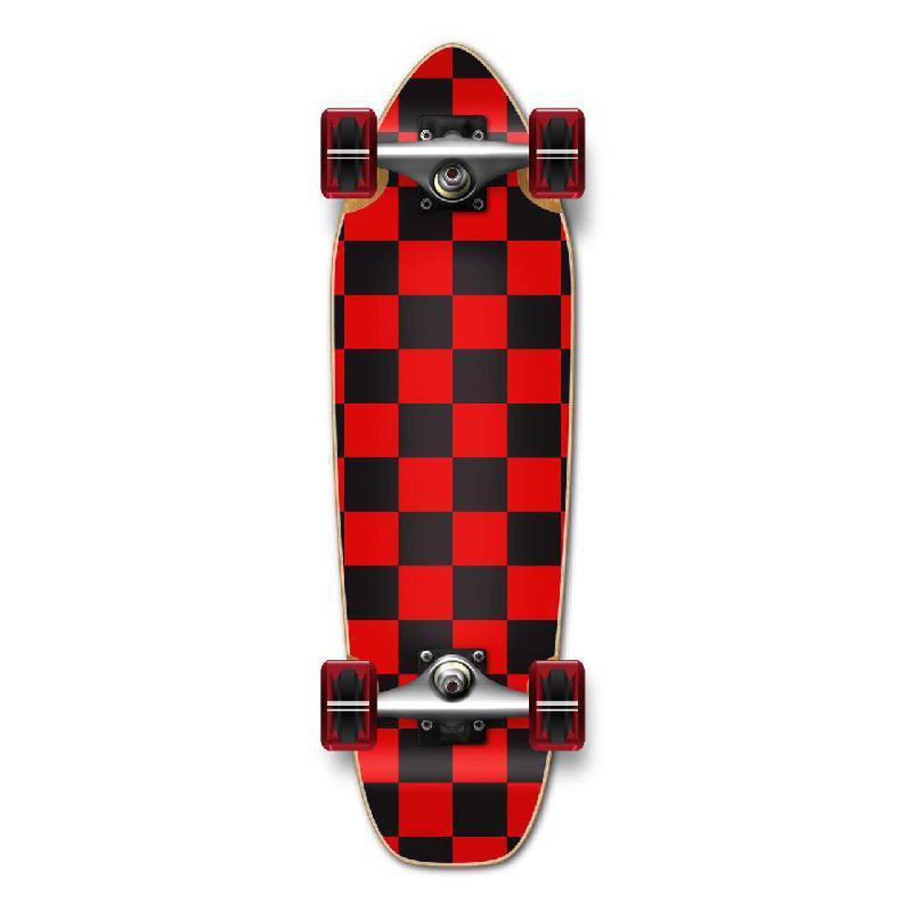 Punked Mini Cruiser Complete - Checker Red - Longboards USA