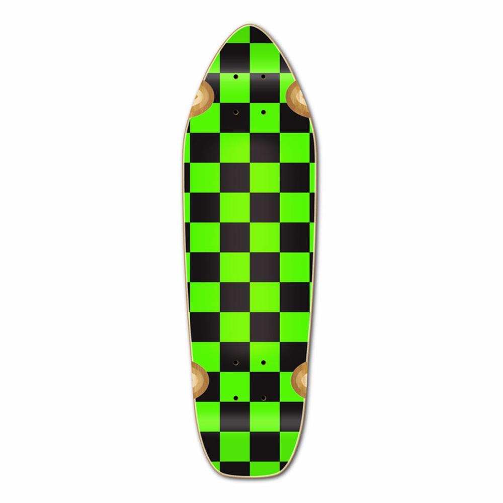 Punked Mini Cruiser Deck - Checker Green - Longboards USA