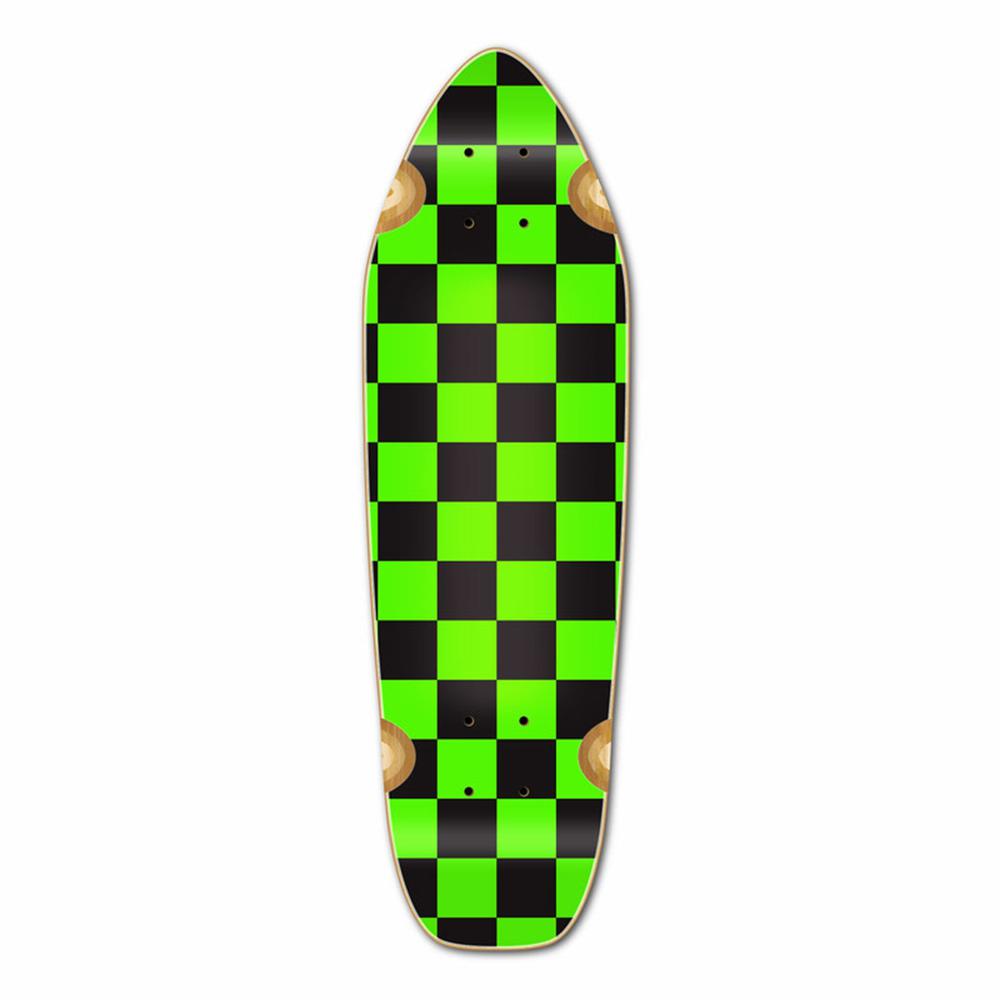 Punked Mini Cruiser Deck Checker Green Longboards USA