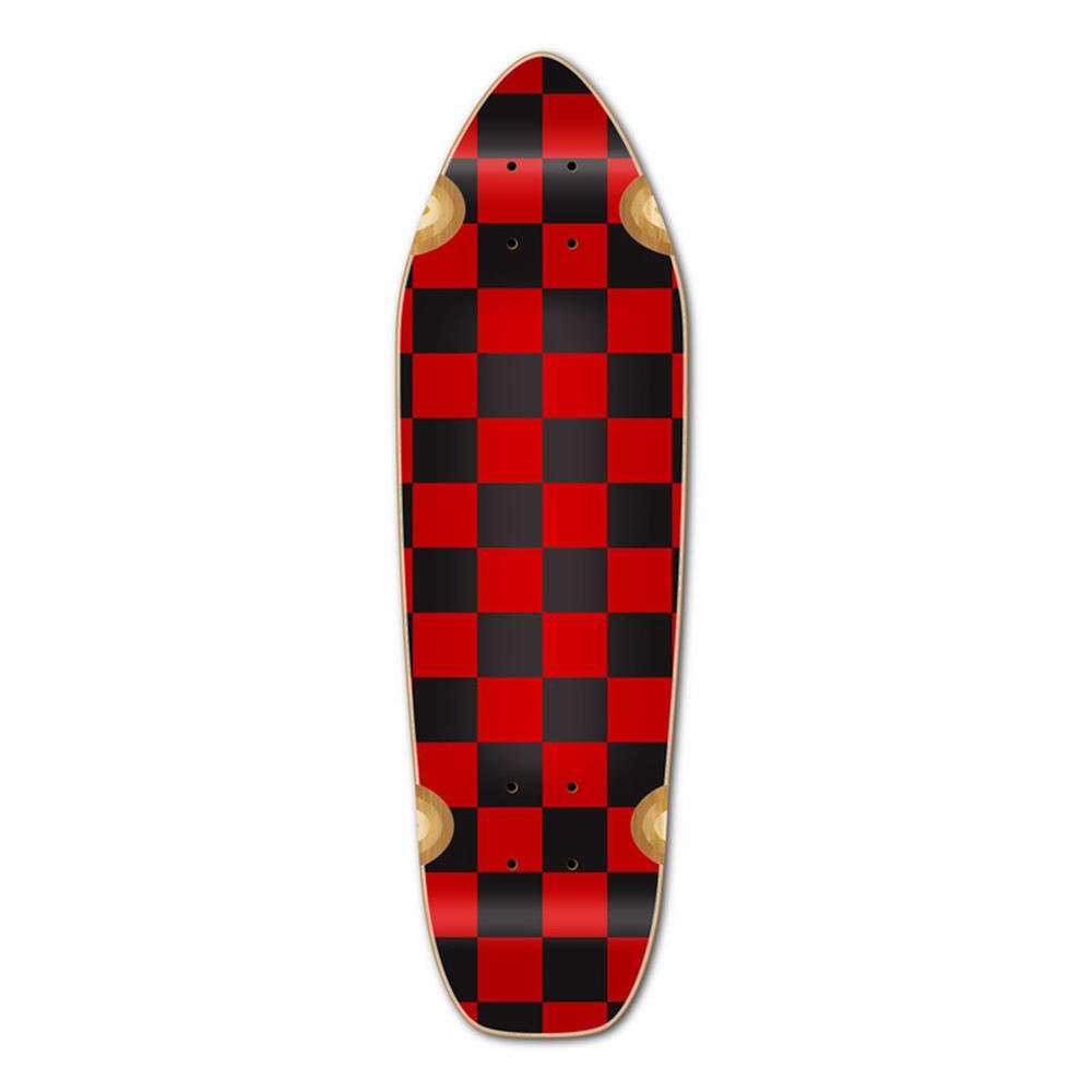 Punked Mini Cruiser Deck - Checker Red - Longboards USA
