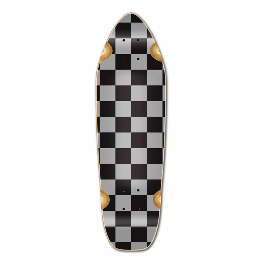 Punked Mini Cruiser Deck - Checker Silver - Longboards USA